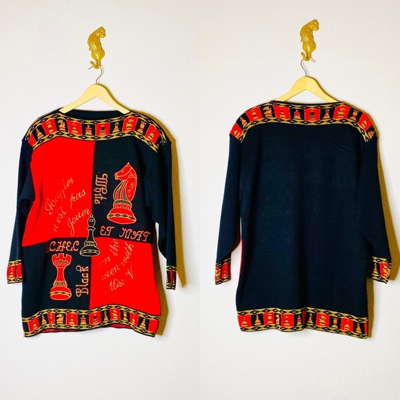 Valentino Sweaters - Miss V Vintage Chess Sweater